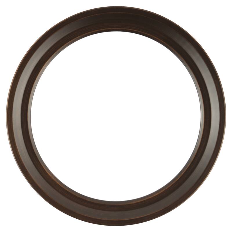 Newport Framed Round Mirror in Rubbed Bronze - Antique Bronze