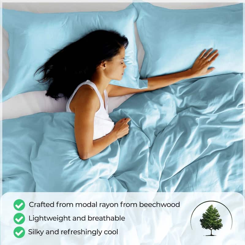 Superior Modal 300-Thread Count Solid Duvet Cover Set