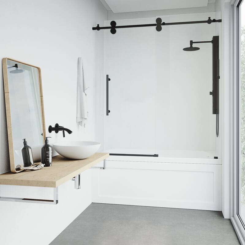 VIGO Elan 56" to 60" W x 66" H Frameless Sliding Tub Door