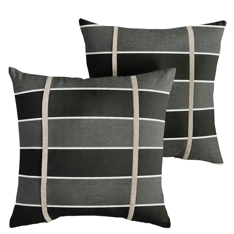 Sorra Home Sunbrella Outdoor Double Petite Flange Pillow Set of 2