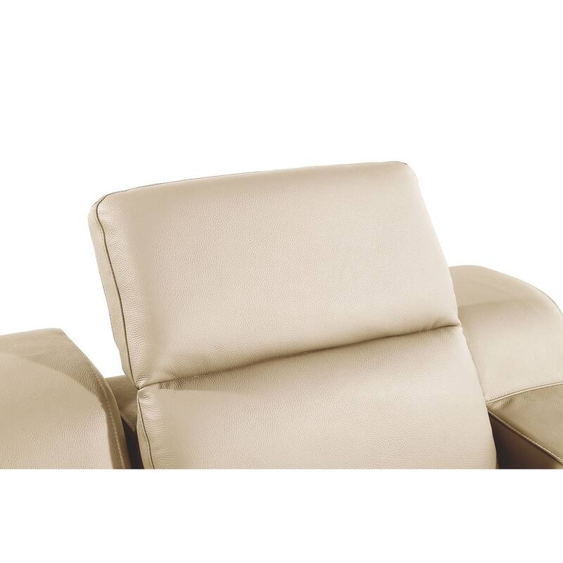 HomeRoots 41" Beige Italian Leather Wall Hugger Recliner With USB