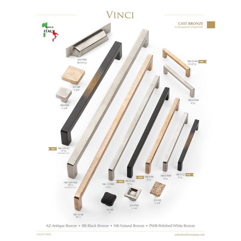 Schaub and Company Vinci 12" Center to Center Rustic Contemporary Cast