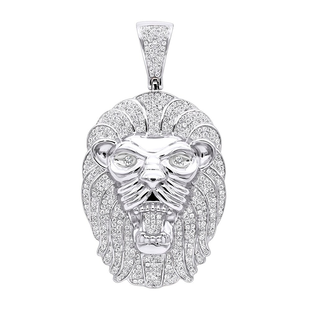 White gold lion pendant