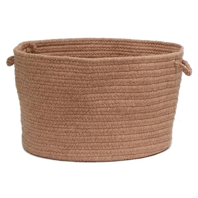 Bristol Braided Wool blend Storage Basket - 18"x18"x12" - Mocha