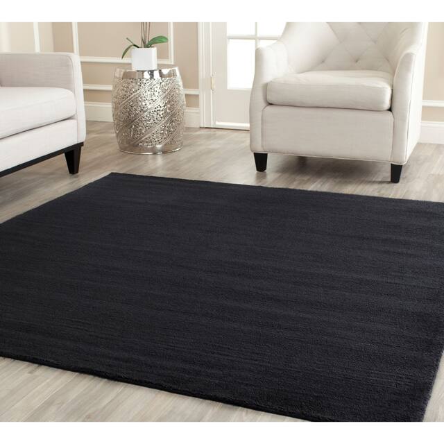 SAFAVIEH Handmade Himalaya Kaley Modern Wool Rug - 6' x 6' Square - Black