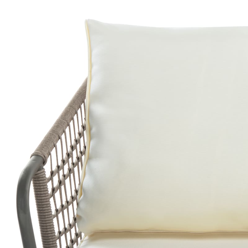 SAFAVIEH Outdoor Yuridia 4 Piece Living Set - Brown / White - 50W x 27D x 28H