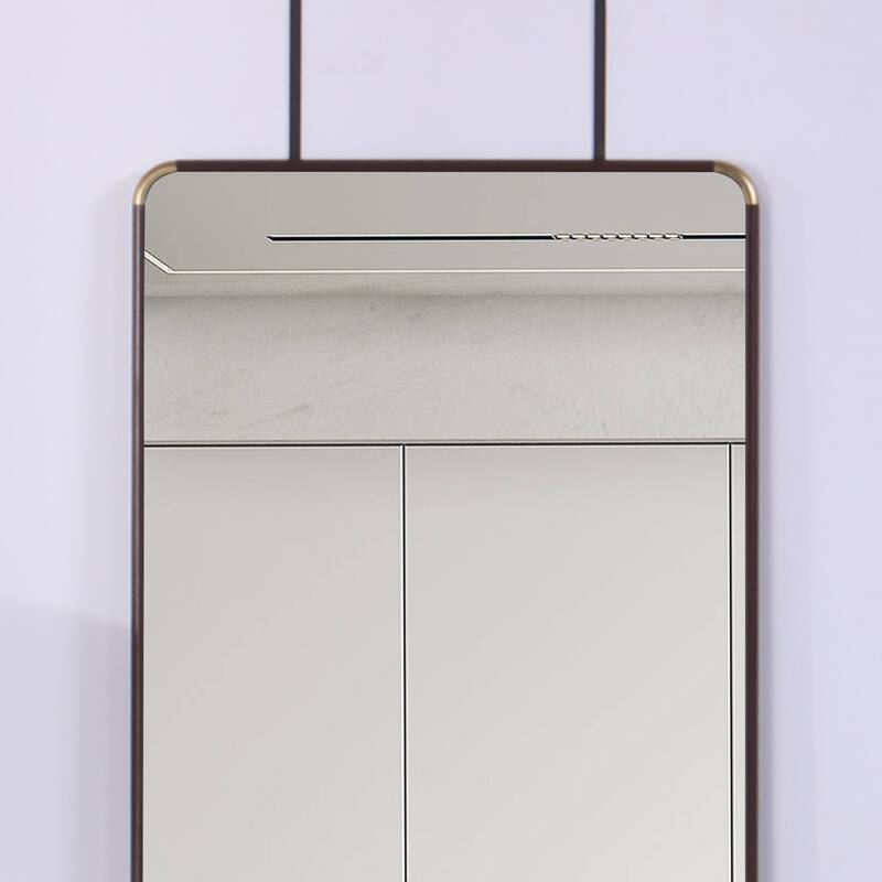Roomfitters Floor Standing Full-Length Mirror with Walnut Frame, 60"x16.5" Wall Mounted Dressing Mirror for Bedroom