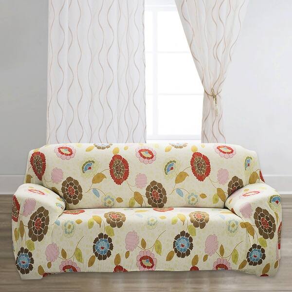 Shop Unique Bargains Flower Pattern Spandex Stretch Flower 6 Sofa
