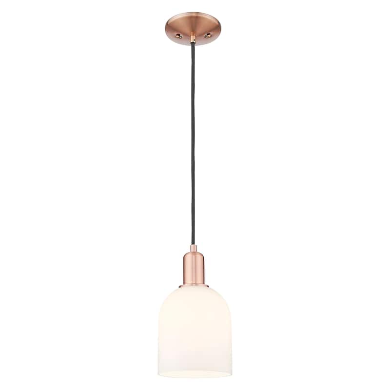 Innovations Lighting Endless Possibilities Arcadia - Bella - 1 Light 6" Cord Hung Mini Pendant - Antique Copper/White
