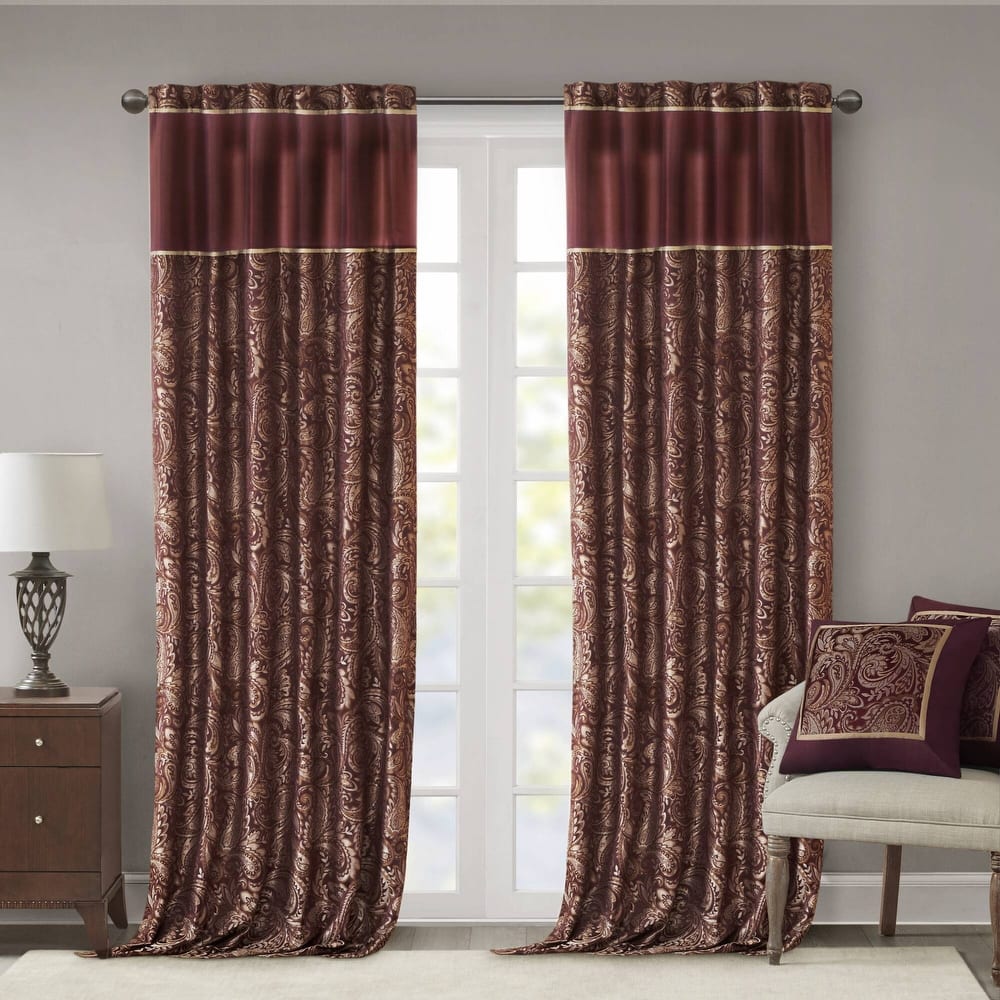 Madison Park Whitman Jacquard Curtain Panel Pair