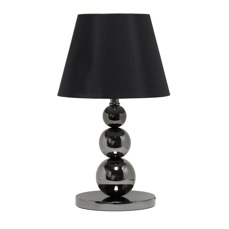19.29 in. Black Finish Table Lamp with Black Shade, Sturdy Table Lamp for Living Rooms and Bedrooms