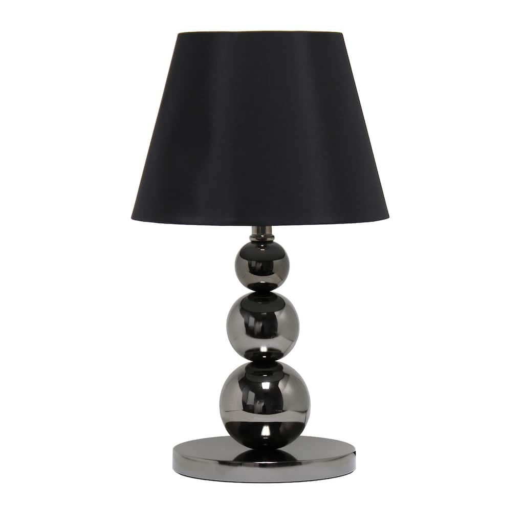 19.29 in. Black Finish Table Lamp with Black Shade, Sturdy Table Lamp for Living Rooms and Bedrooms