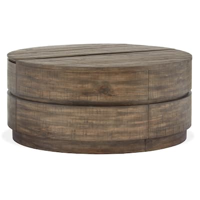 Magnussen Home Baisden Tobacco Round Lift Top Cocktail Table with Casters - 40''W x 40''D x 18''H