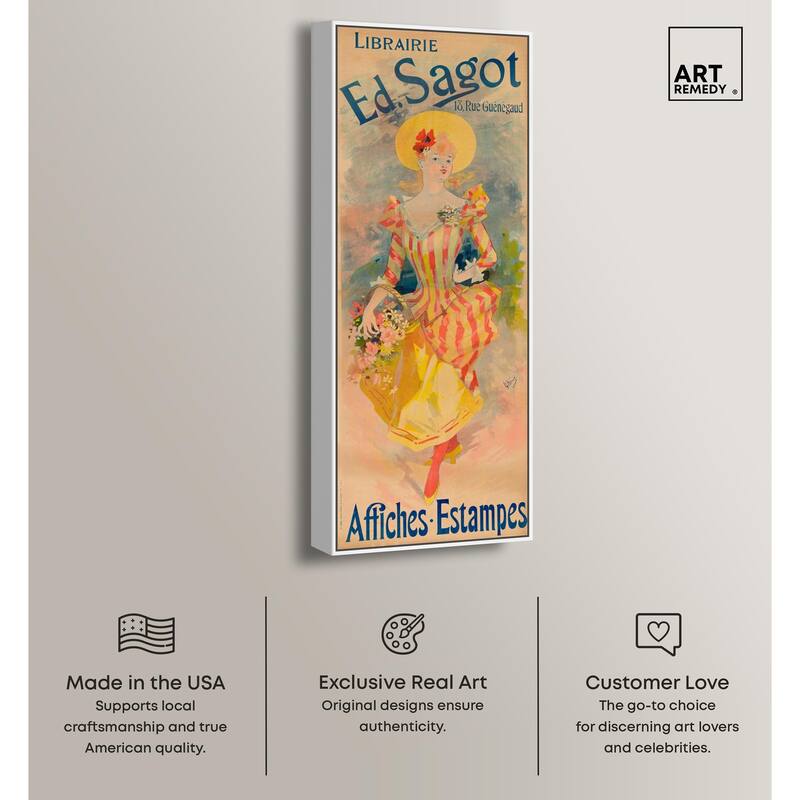 Bookstore Ed Sagot Panoramic Canvas by Art Remedy