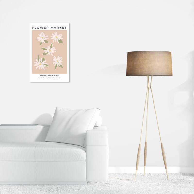 Wynwood Studio Canvas Floral and Botanical Flower Market Montmartre Brown and Tan Modern & Contemporary Wall Art Canvas Print - 24 x 16