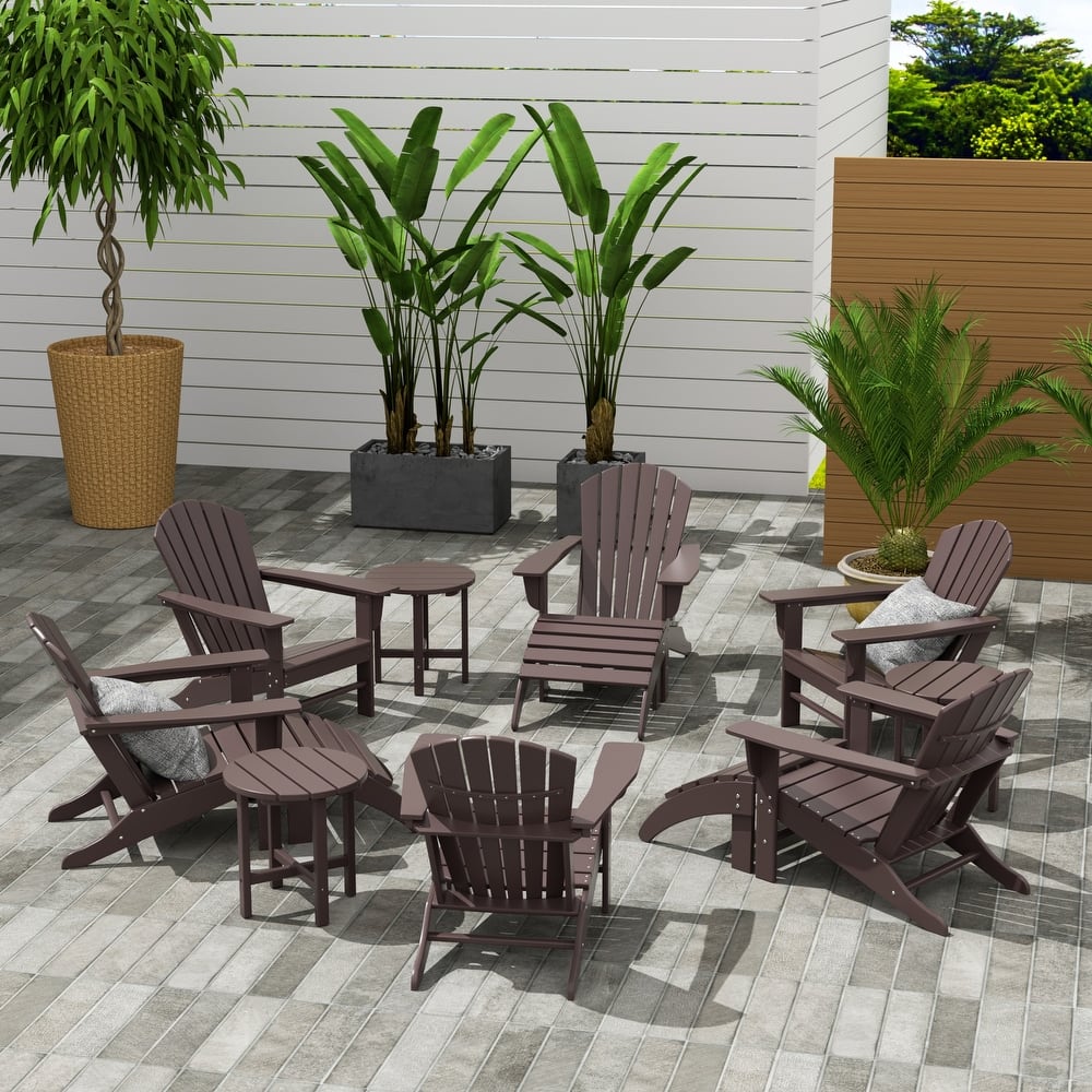 Altura 12-Piece Poly All Weather Adirondack Chair With Ottoman And Side Table