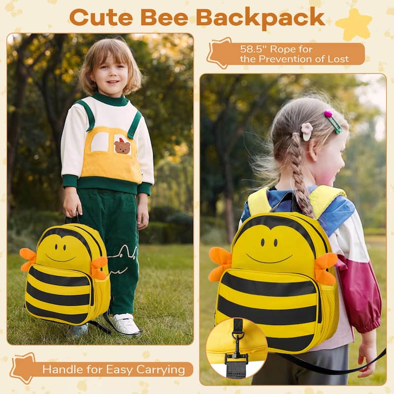 Costway 2-Piece Kid’s Luggage Set with Cute Bee Backpack & 18” Rolling - See Details