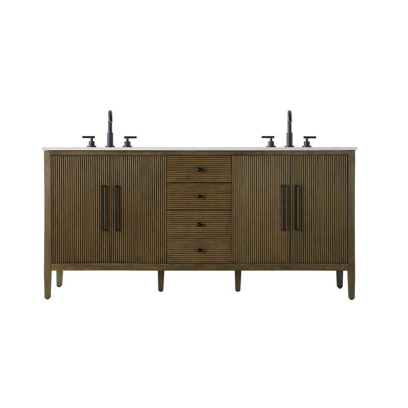 Elegant Lighting VF29672D Blakely 72" Free Standing Double Basin - Hazel Oak