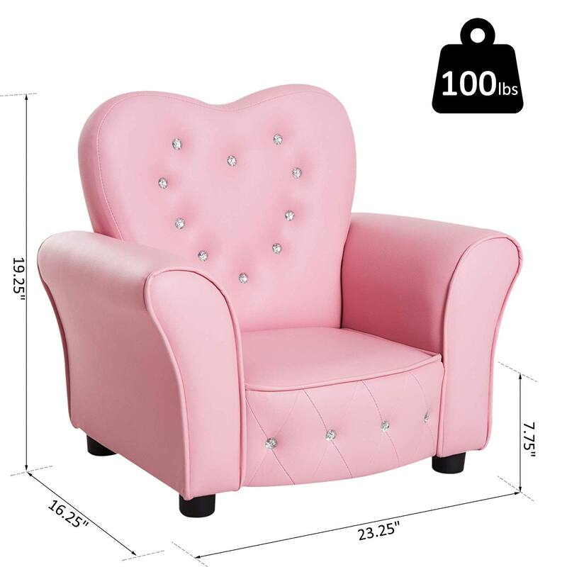 Taylor & Olive Estella Pink Upholstered Kids Chair