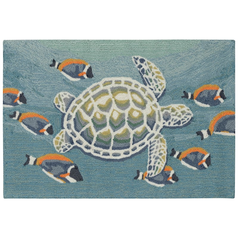 Liora Manne Frontporch Turtle And Fish Indoor/Outdoor Rug