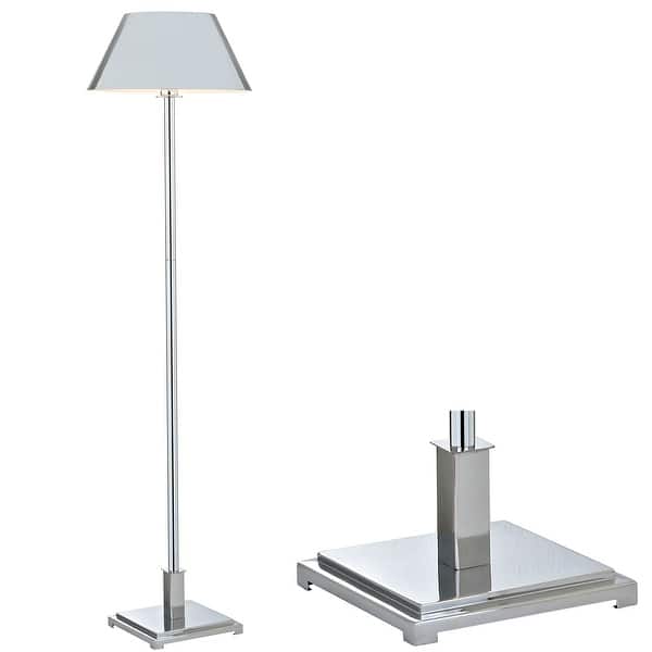 slide 11 of 18, Odette 60" Metal LED Floor Lamp, Brushed Brass by JONATHAN Y - 60" H x 15.75" W x 15.75" D Chrome