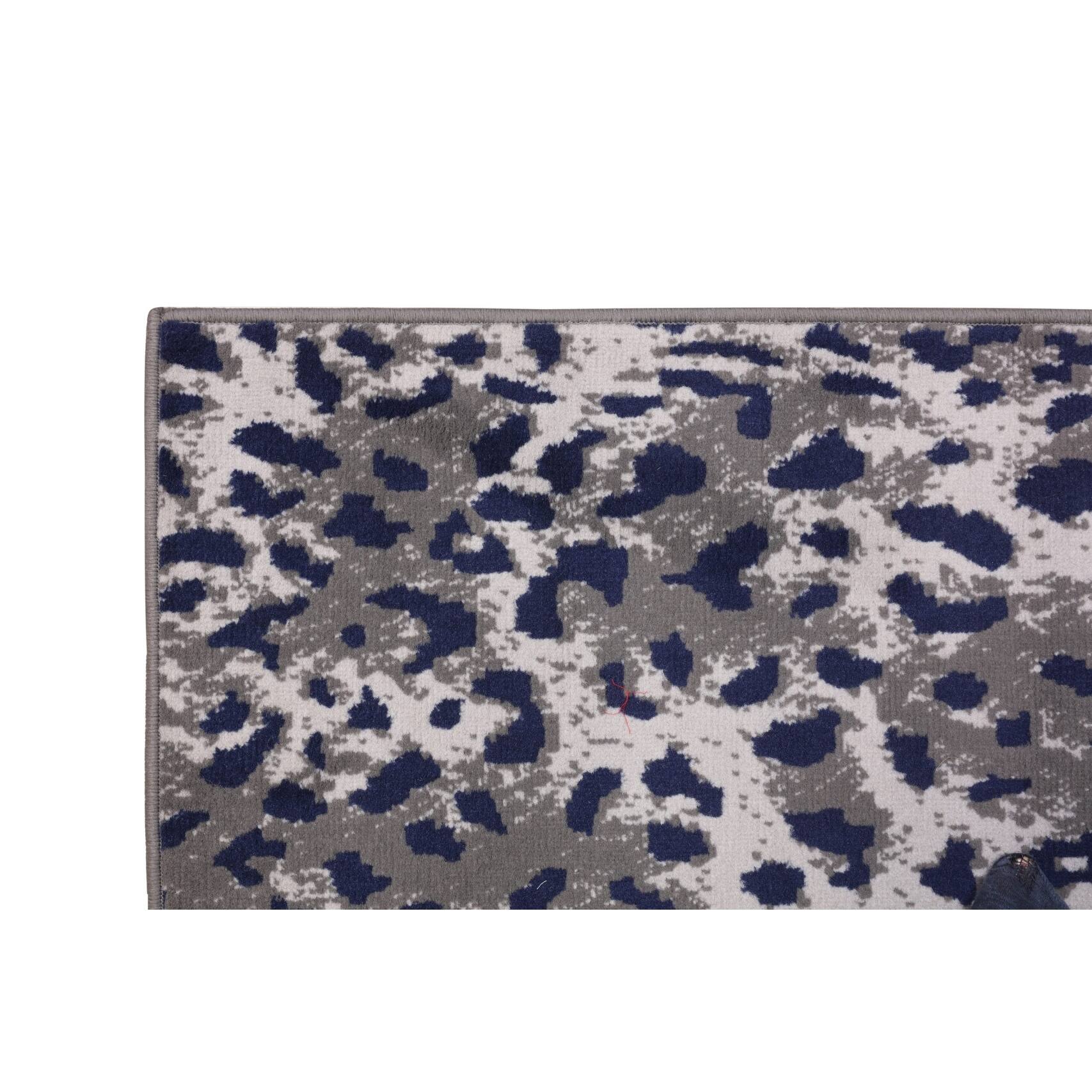 Furnish My Place Leopard Print Rug Dark Grey, Contemporary Area Rug