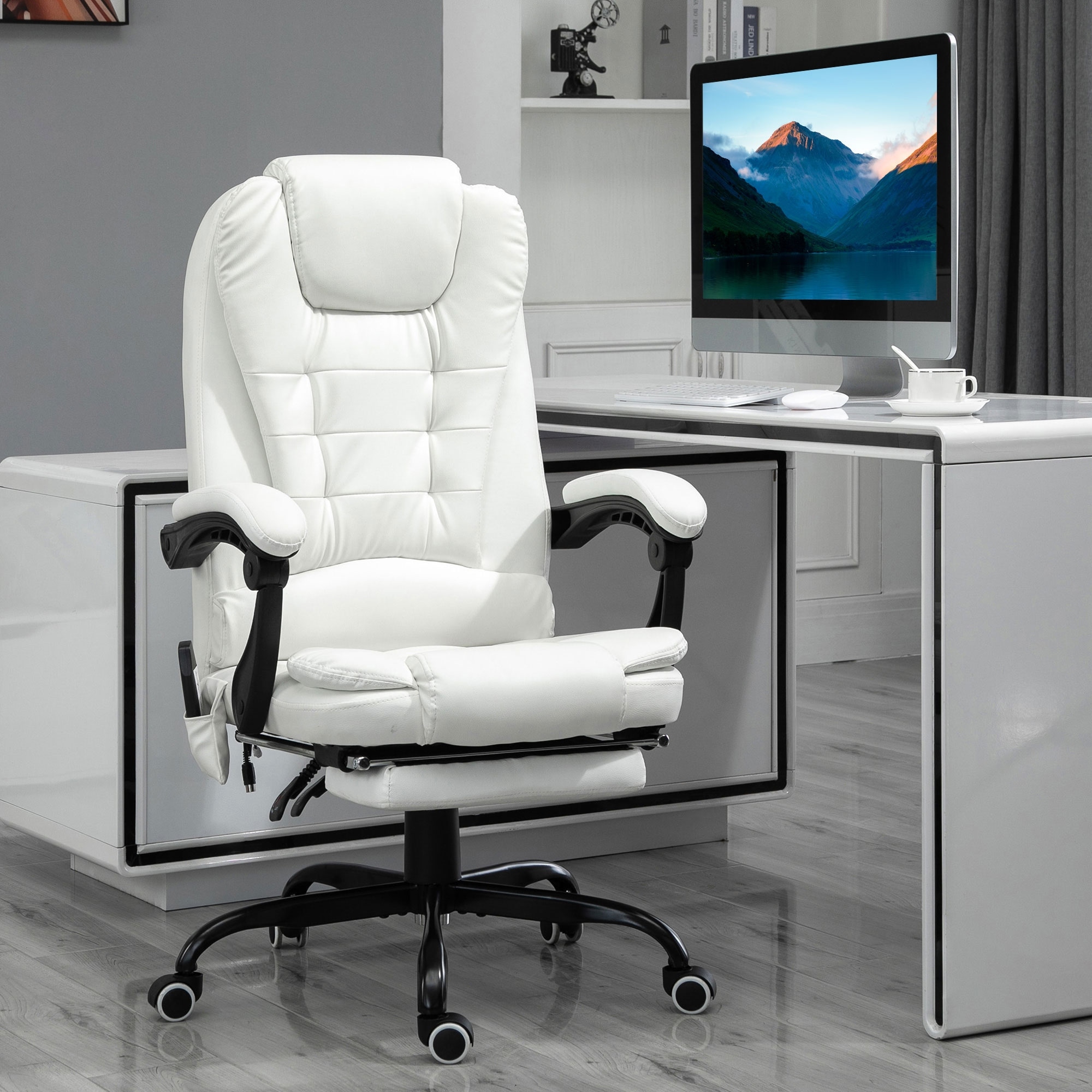 Vinsetto High-Back Vibration Massaging Office Chair, Reclining Office Chair  with USB Port, Remote Control and Footrest - On Sale - Bed Bath & Beyond -  36742161