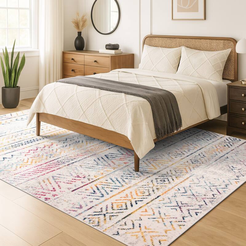 The Curated Nomad Midtown Geometric Distressed Bohemian Rug