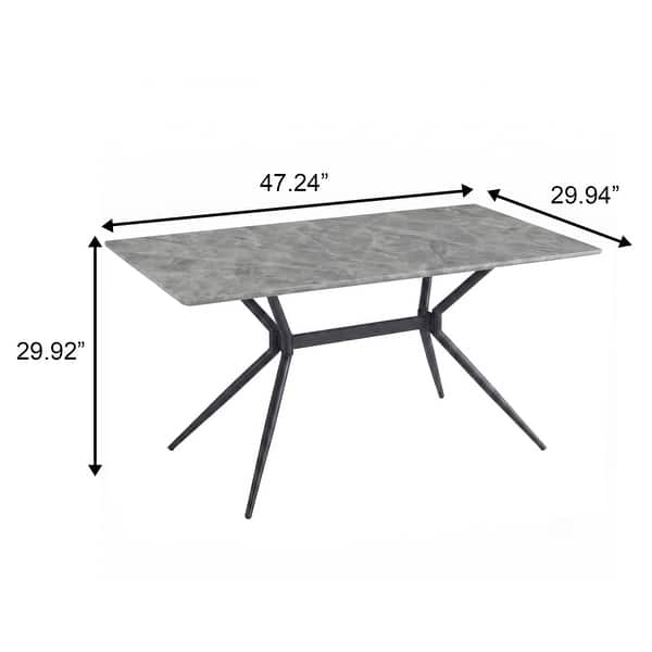 dimension image slide 14 of 20, Elega Modern Sintered Stone Dining Table Modern Trestle Base Powder-Coated Steel Frame Kitchen Table - 47"-71"