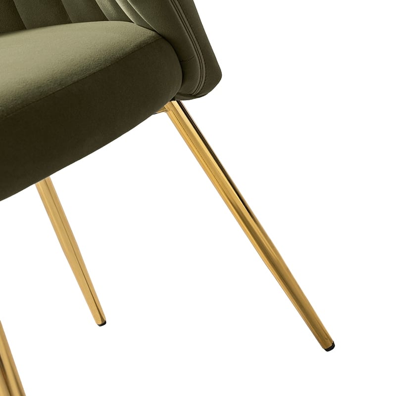 Aruna 20" Modern Velvet Tufted Back Accent Chair with Metal Legs by HULALA HOME