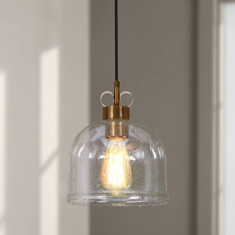 Modern Raindrop Seeded Glass Mini Pendant Lights DIY High-end Pendant Ceiling Lighs - Clear - D8.3'' x H10.2''