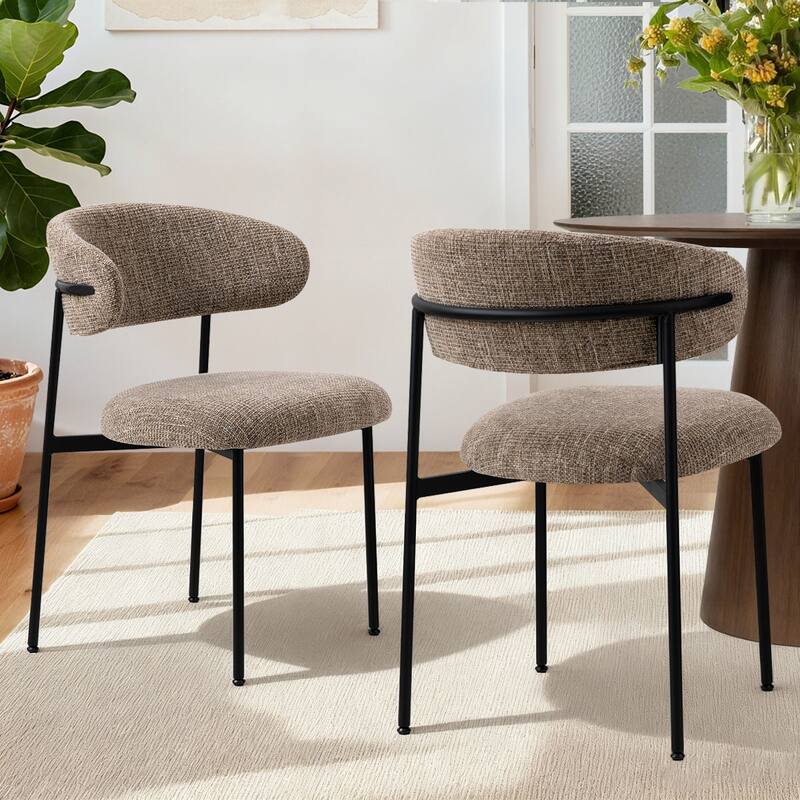 Upholstered Dining Chair With Metal Legs (Set of 2)
