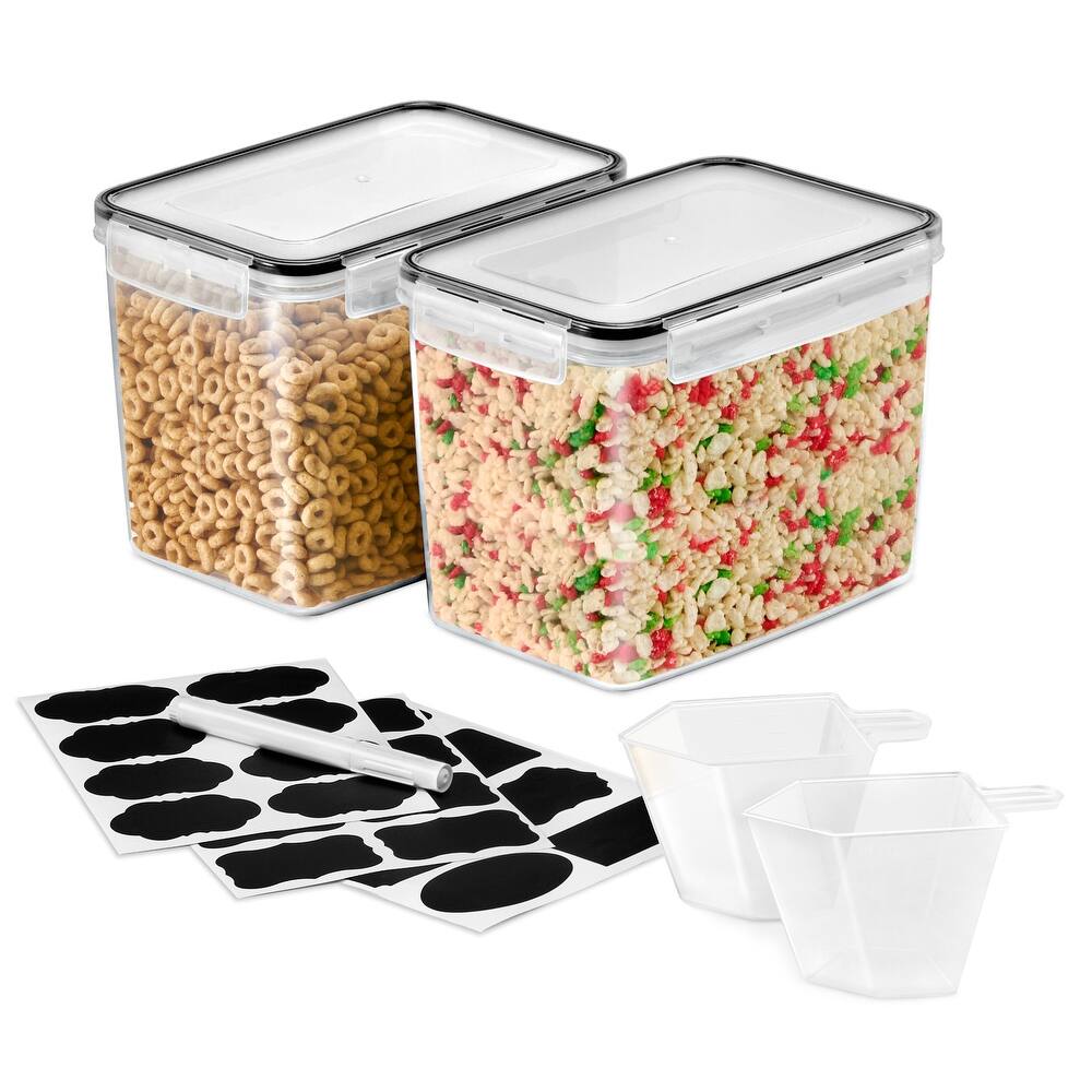 Sorbus Food Storage Containers with Air Tight, Four-Way Snap Lids - Pack of 2 - 8.5 x 6 x 6.5 in