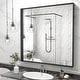 preview thumbnail 40 of 78, Extra Large Metal Frame Wall Mirror Black Tempered Glass for Bathroom 36x36