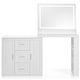 preview thumbnail 7 of 7, 59" White Makeup Vanity Desk with Mirror Lights Drawers Cabinets Shelves