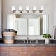 preview thumbnail 12 of 27, Modern Vanity Light with Seeded Glass Shade