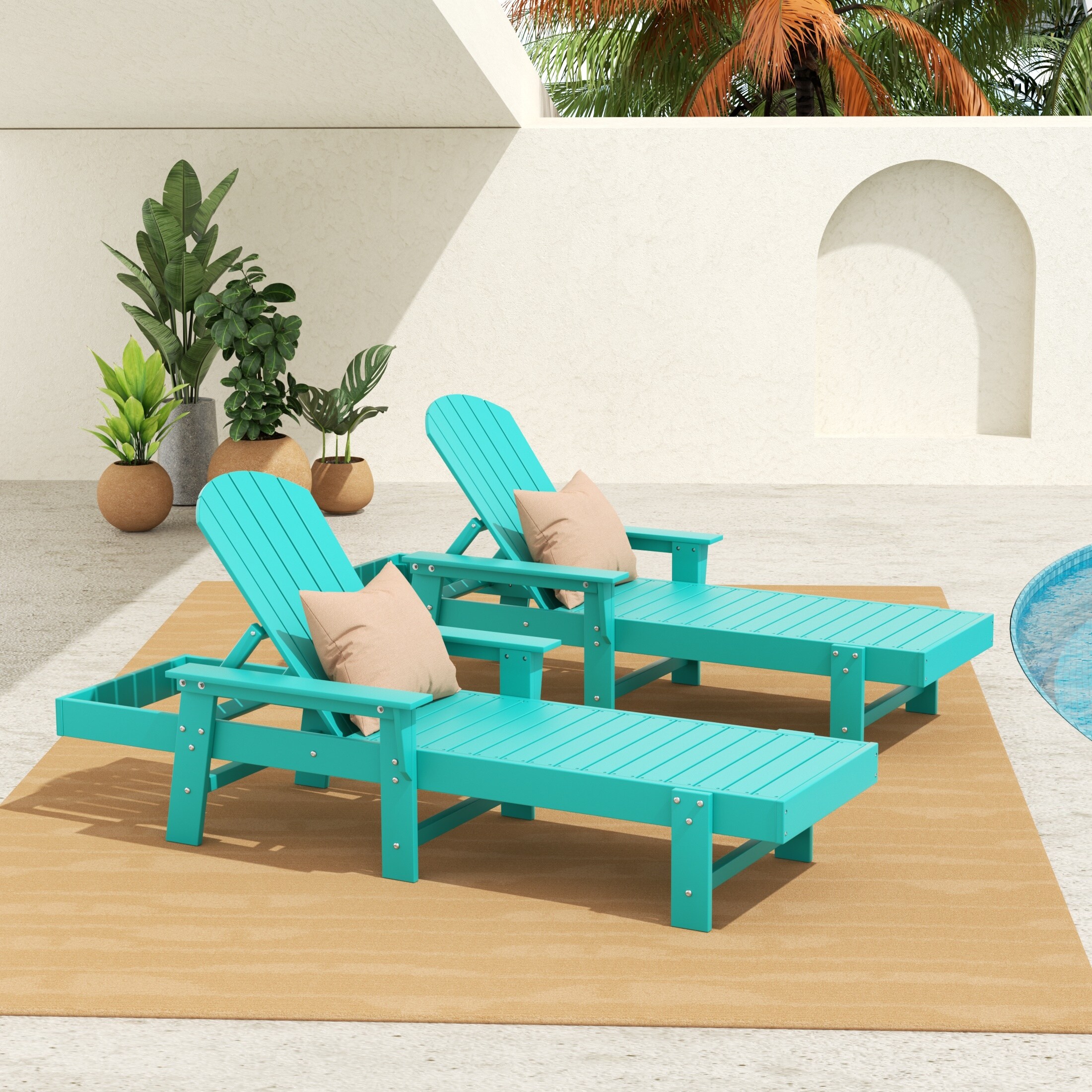Polytrends Altura Poly Eco Friendly All Weather Reclining Chaise
