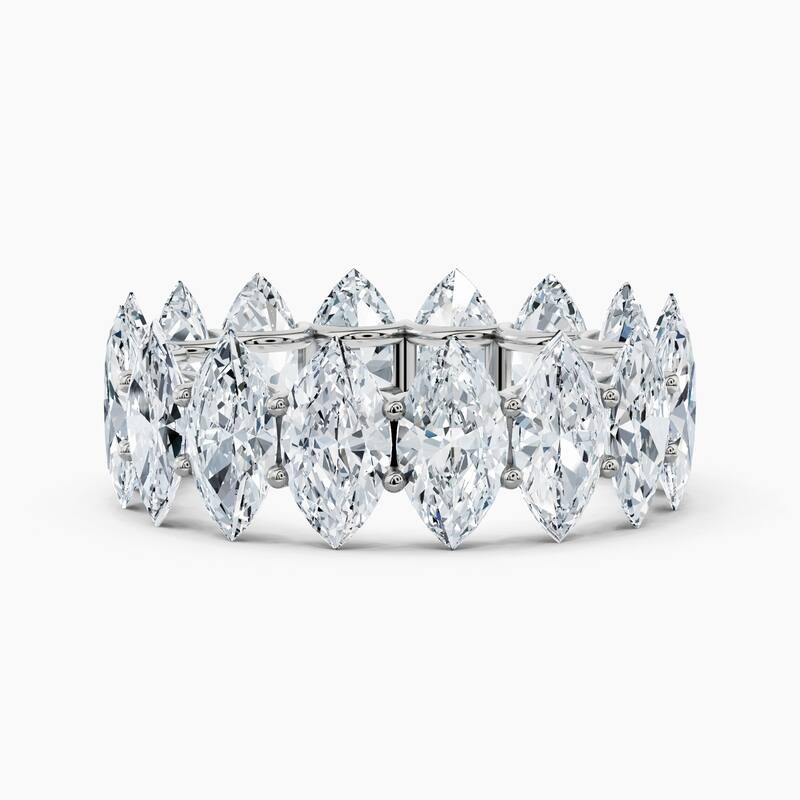 Auriya 14k Gold Marquise North-South Lab Grown Diamond Eternity Band 2.70 - 11.25 ct. tw. (F-G, VS) - 8.00 ct. wt. - 7 - White