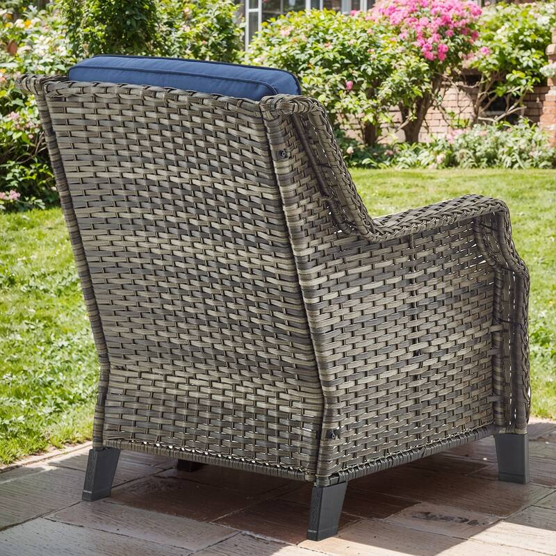 Gymojoy Patio Club Chair Wicker Chairs with Side Table - Grey