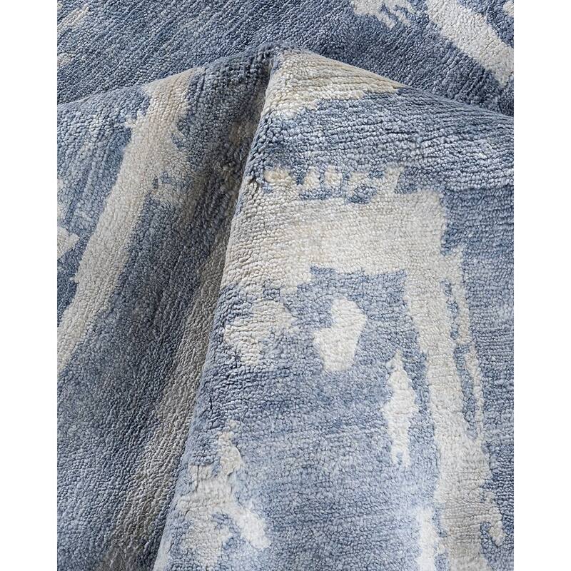 Modern One-of-a-Kind Hand-Knotted Area Rug - Gray, 9' 1" x 12' 2" - 9' 1" x 12' 2"