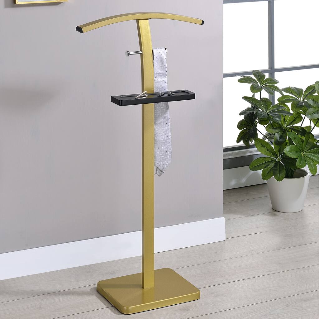 Valet Stand Modern with Tray and T-Shaped Hanging Frame