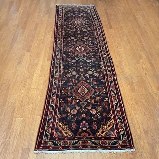 Hand-Knotted Persian Hamadan Runner - 3'6