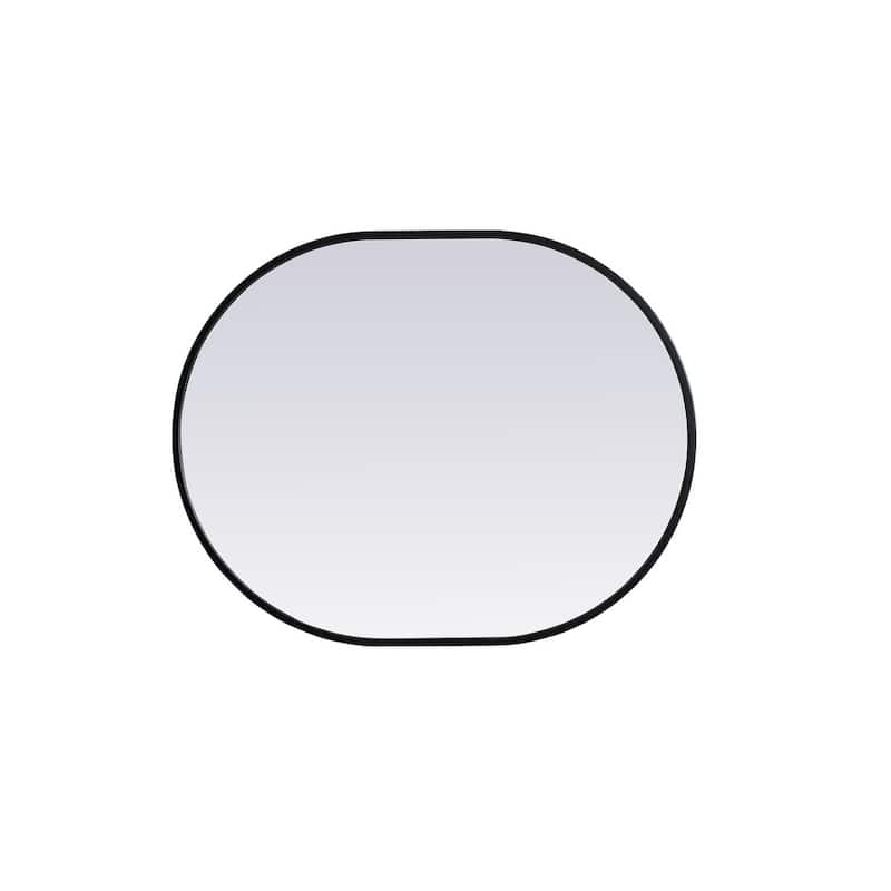 Indigo Home Metal Frame Oval Mirror 24x30 Inch