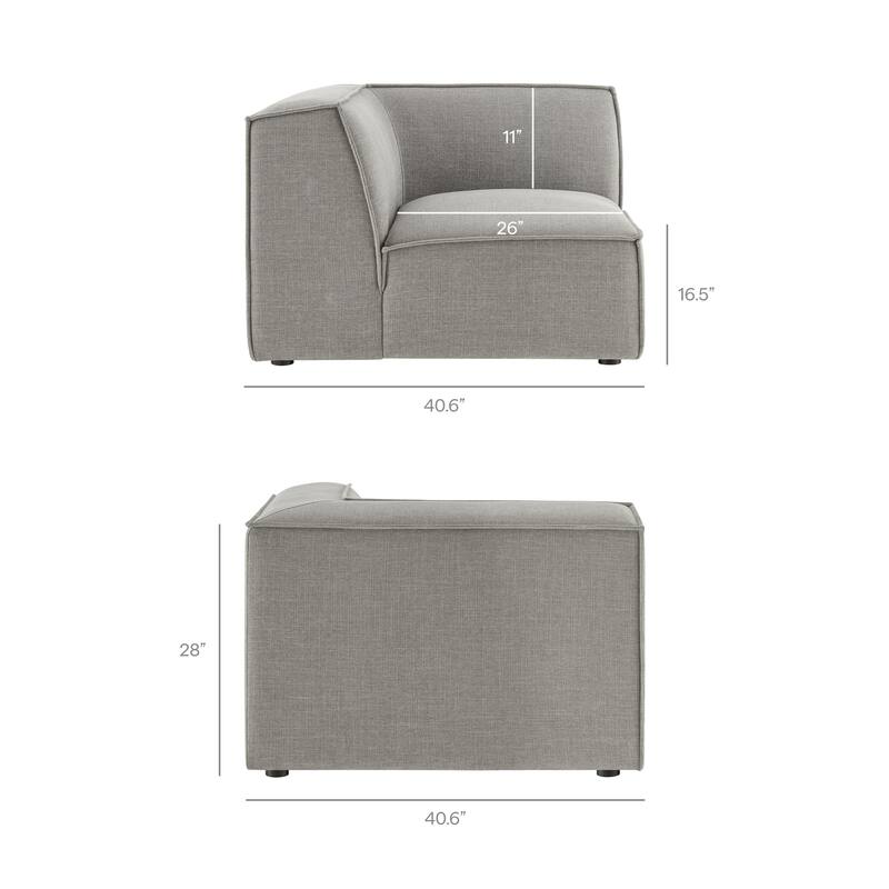 Restore 4-Piece Performance Fabric Upholstered Modular L-Shaped Armless Sectional Sofa