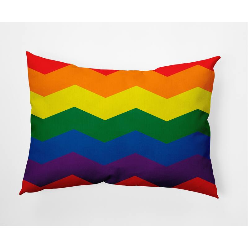 Pride Chevron Outdoor Throw Pillow - 14" x 20" - Pride Chevron