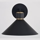 preview thumbnail 9 of 12, VAXCEL Dunbar 1-Light Matte Black and Gold Contemporary Outdoor Wall Sconce, Durable Metal Shade, LED Compatible, Dark Sky