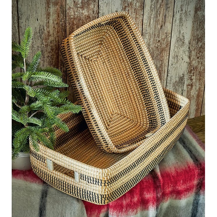 Seagrass Stripe Basket Set of 2