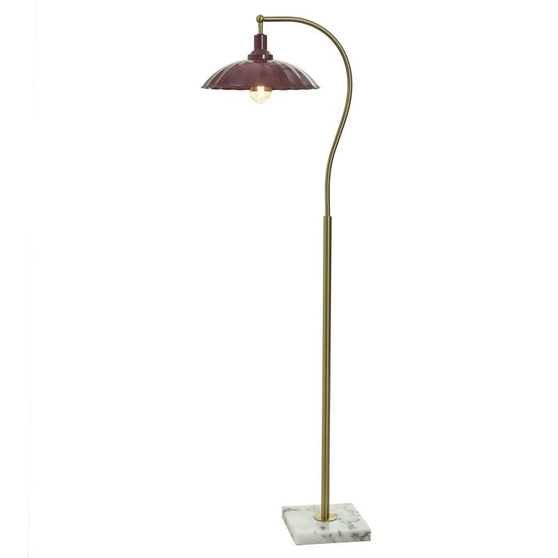 Tamara Day for Stylecraft Penelope Floor Lamp - White Marble & Polished Brass - Glossy