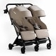 preview thumbnail 21 of 26, Mompush Lithe Double Stroller, Lightweight Side by Side Stroller for Newborn and Toddler, Easy Fold, Spacious Seats with Recline Khaki
