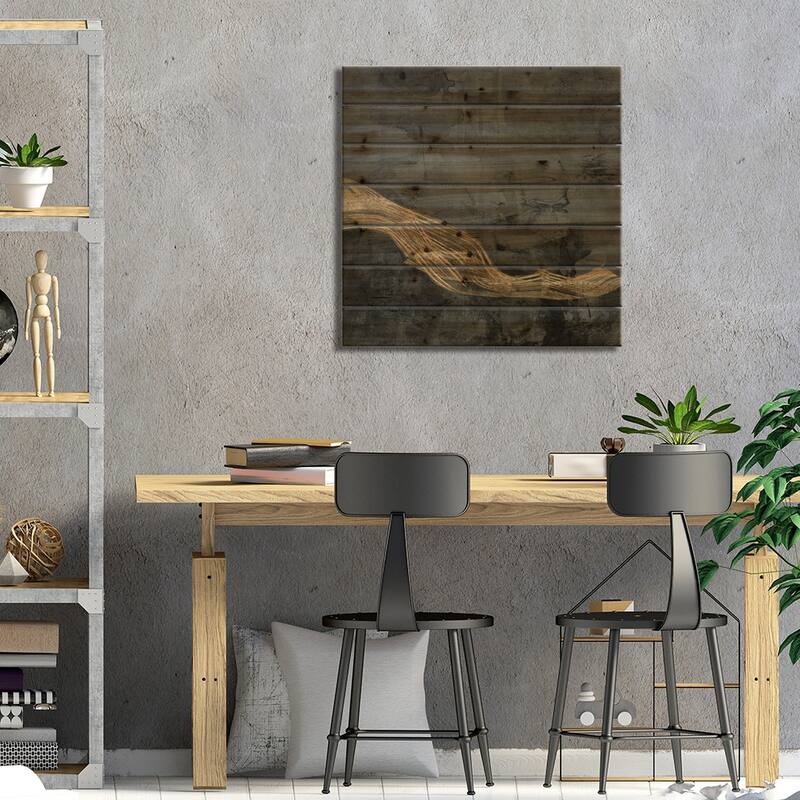 Woven Matrix III Print On Wood by Jennifer Goldberger - Multi-Color